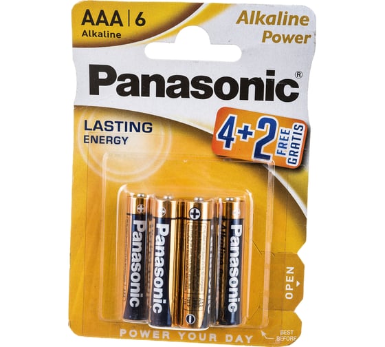 Элементы питания Panasonic LR03 Alkaline Power BL6 4+2 6204 1