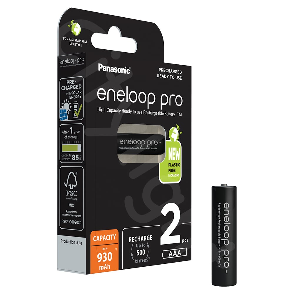 Аккумуляторы Panasonic eneloop pro BK-4HCDE/2BE 930mAh AAA R03 BL2 7706 -  выгодная цена, отзывы, характеристики, фото - купить в Москве и РФ