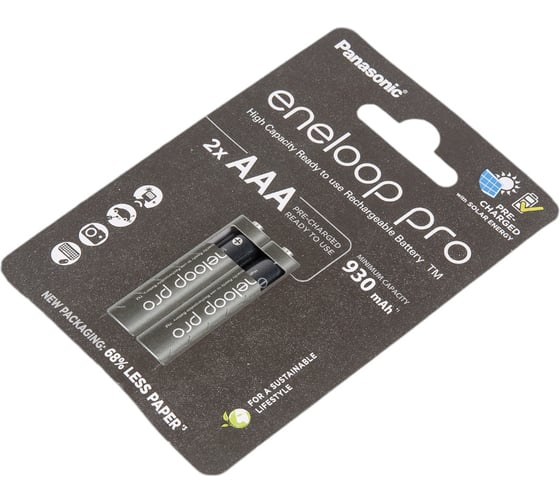 Аккумуляторы Panasonic eneloop pro BK-4HCDE/2BE 930mAh AAA R03 BL2 7706