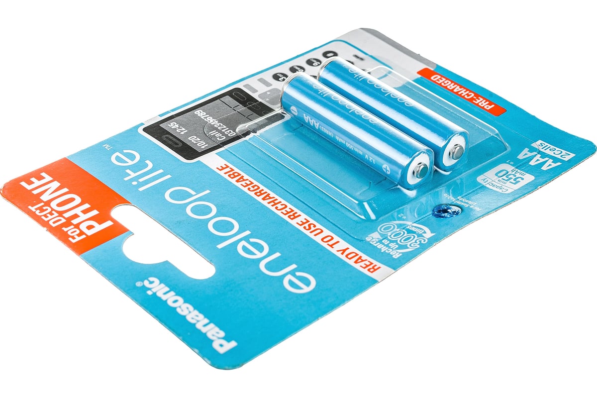 Аккумуляторы Panasonic eneloop lite BK-4LCCE/2DE 550mAh AAA DECT BL2 ...
