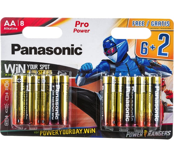 Элементы питания Panasonic LR6 PRO POWER BL8 6+2 PR УТ-00000228