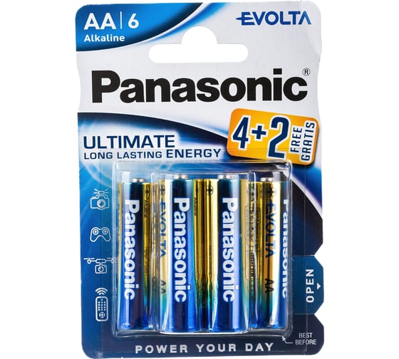 Элементы питания Panasonic LR6 EVOLTA BL6 4+2 6173
