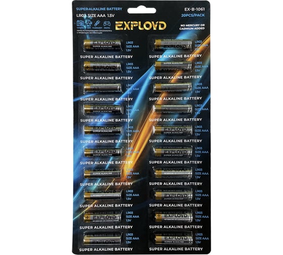 Щелочная батарейка 20 шт. Exployd AAA LR03 EX-B-1061