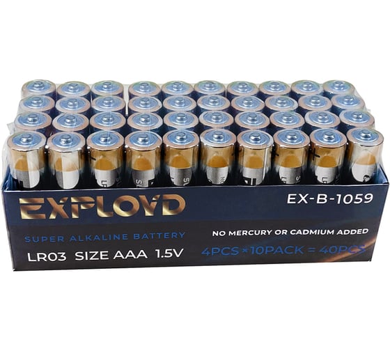 Батарейка щелочная 40 шт. Exployd AAA LR03 EX-B-1059