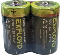 Солевая батарейка Exployd 2 шт. D R20 EX-B-1120