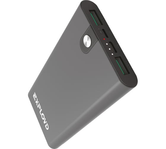 Внешний аккумулятор Exployd металл серый 2USB  EX-PB-906 1