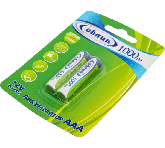 Аккумуляторы Облик Ni-Mh AAA -1000 mAh Блистер-2 6053