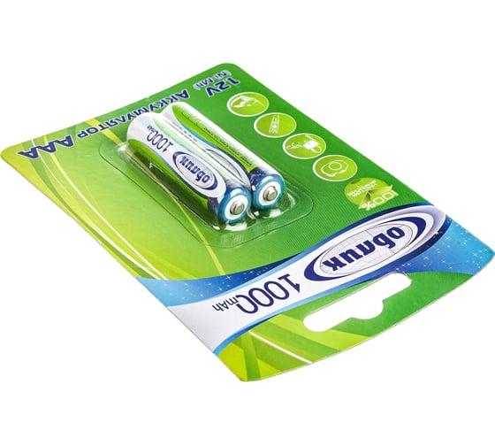 Аккумуляторы Облик Ni-Mh AAA -1000 mAh Блистер-2 6053