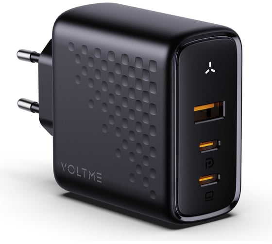 СЗУ VOLTME Revo 100CCA USB-C+USB-С+USB-A, GaN, 100W, PD3.0, QC4.0+, черный V1102