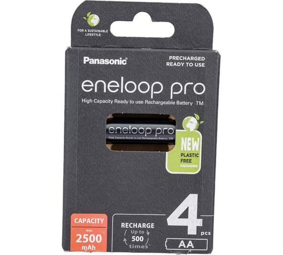 Аккумуляторы Panasonic eneloop pro BK-3HCDE/4BE 2500mAh AA R06 BL4 6330