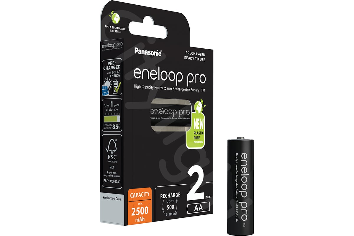 Аккумуляторы Panasonic eneloop pro BK-3HCDE/2BE 2500mAh AA R06 BL2 7705 -  выгодная цена, отзывы, характеристики, фото - купить в Москве и РФ