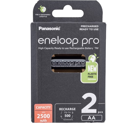Аккумуляторы Panasonic eneloop pro BK-3HCDE/2BE 2500mAh AA R06 BL2 7705