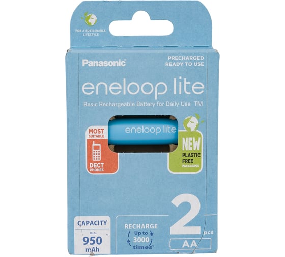 Аккумуляторы Panasonic eneloop lite BK-3LCCE/2BE 950mAh AA R6 BL2 417