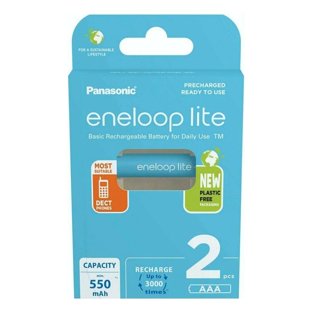 Аккумуляторы Panasonic eneloop lite BK-4LCCE/2BE 550mAh AAA R03 BL2 416 -  выгодная цена, отзывы, характеристики, фото - купить в Москве и РФ