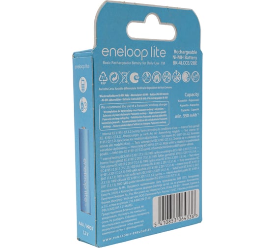 Аккумуляторы Panasonic eneloop lite BK-4LCCE/2BE 550mAh AAA R03 BL2 416