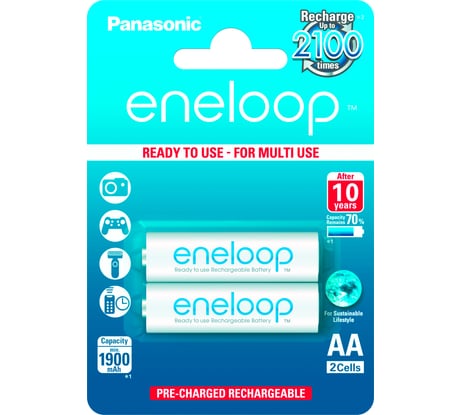 Аккумуляторы Panasonic eneloop BK-3MCCE/2BE 1900mAh AA R6 BL2 7697