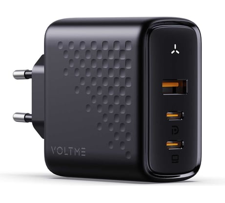 СЗУ VOLTME Revo 100CCA V1 USB-C+USB-С+USB-A, GaN, 100W, PD3.0, QC4.0+, черный V2025V1