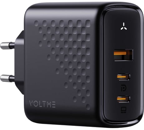 СЗУ VOLTME Revo 100CCA V1 USB-C+USB-С+USB-A, GaN, 100W, PD3.0, QC4.0+, черный V1102V1