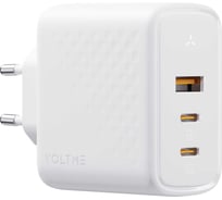 СЗУ VOLTME Revo 100CCA V1 USB-C+USB-С+USB-A, GaN, 100W, PD3.0, QC4.0+, белый V1103V1
