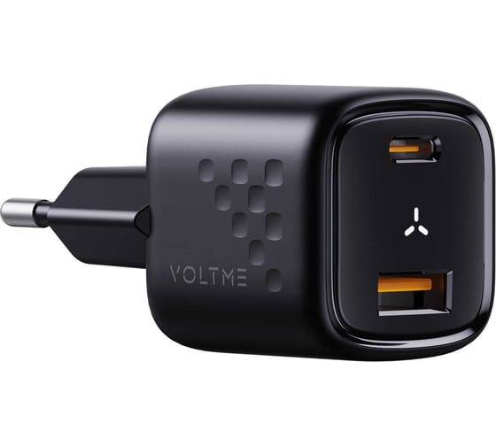 СЗУ VOLTME Revo 30CA Duo USB-C+USB-A, GaN, 30W, PD3.0, QC4.0+, черный V1098