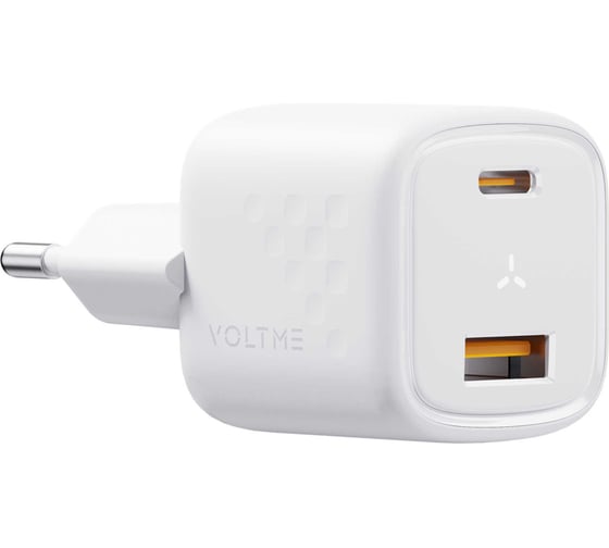 СЗУ VOLTME Revo 30CA Duo USB-C+USB-A, GaN, 30W, PD3.0, QC4.0+, белый V1099