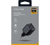 СЗУ VOLTME Revo 30CC Duo USB-C+USB-С, GaN, 30W, PD3.0, QC4.0+, черный V2013