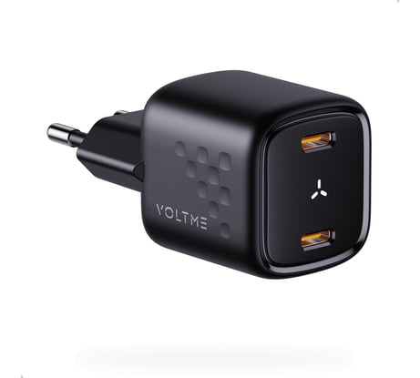 СЗУ VOLTME Revo 30CC Duo USB-C+USB-С, GaN, 30W, PD3.0, QC4.0+, черный V2013