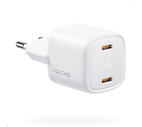СЗУ VOLTME Revo 30CC Duo USB-C+USB-С, GaN, 30W, PD3.0, QC4.0+, белый V2014