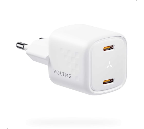 СЗУ VOLTME Revo 30CC Duo USB-C+USB-С, GaN, 30W, PD3.0, QC4.0+, белый V1097
