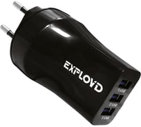 Сетевое зарядное устройство Exployd 3 USB черный EX-Z-978