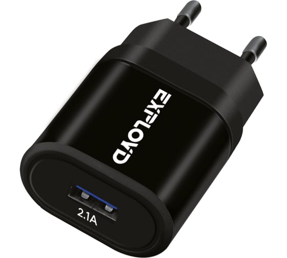 Сетевое зарядное устройство Exployd 1 USB черный EX-Z-972 1