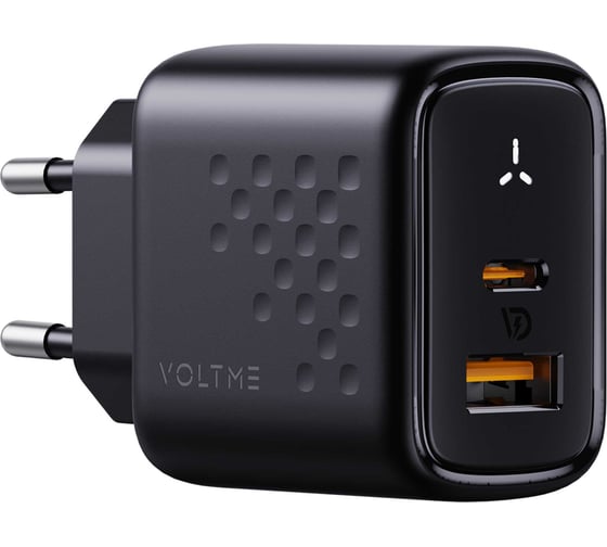 СЗУ VOLTME Revo 45CA Duo USB-C+USB-A, GaN, 45W, PD3.0, QC4.0+, черный V2113