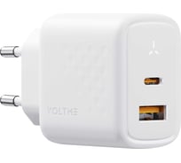 СЗУ VOLTME Revo 45CA Duo USB-C+USB-A, GaN, 45W, PD3.0, QC4.0+, белый V1213