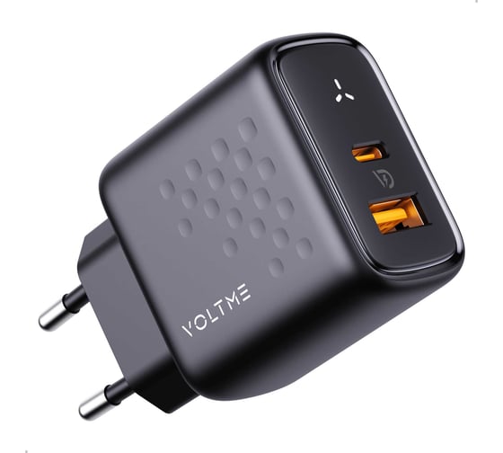 СЗУ VOLTME Revo 45CA Duo USB-C+USB-A, GaN, 45W, PD3.0, QC4.0+, черный V1212