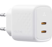 СЗУ VOLTME Revo 45CC Duo USB-C+USB-С, GaN, 45W, PD3.0, QC4.0+, белый V1205