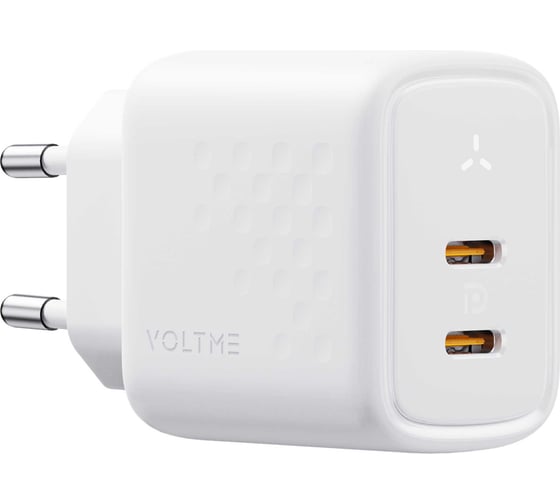 СЗУ VOLTME Revo 45CC Duo USB-C+USB-С, GaN, 45W, PD3.0, QC4.0+, белый V1205
