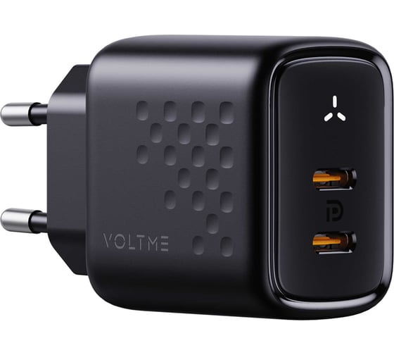 СЗУ VOLTME Revo 45CC Duo USB-C+USB-С, GaN, 45W, PD3.0, QC4.0+, черный V1204