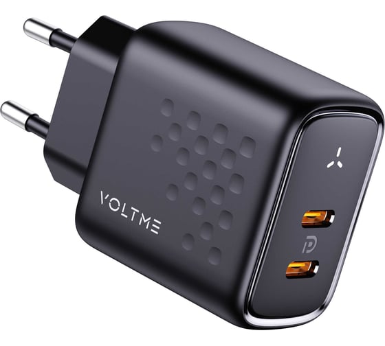 СЗУ VOLTME Revo 45CC Duo USB-C+USB-С, GaN, 45W, PD3.0, QC4.0+, черный V1204