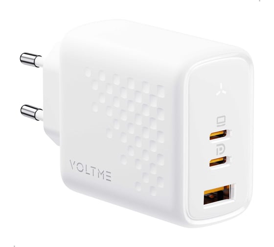 СЗУ VOLTME Revo 67CCA USB-C+USB-С+USB-A, GaN, 67W, PD3.0, QC4.0+, белый V1101V1
