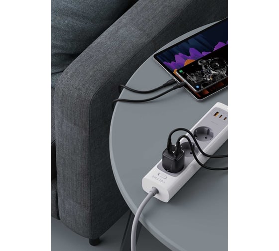 СЗУ VOLTME Revo 20CA Duo USB-C+USB-A, 20W, PD3.0, QC3.0, черный V2326