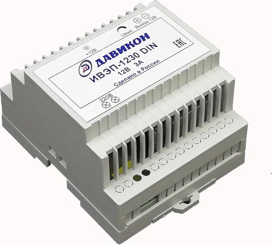 Блок питания ДАВИКОН AC/DC - стабилизированный; ; ИВЭП-1230DIN