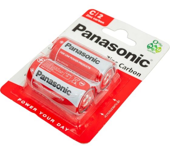 Батарейка Panasonic, R14 Zinc Carbon BL2 167
