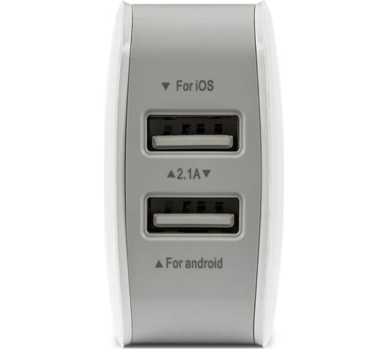 Сетевое зарядное устройство BYZ 2хUSB-А, 2.1А + кабель AM-microBM 1 м, белый, 23750-ZL-720MW