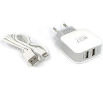 Сетевое зарядное устройство BYZ 2хUSB-А, 2.1А + кабель AM-8pin 1 м, белый 23750-ZL-720IW