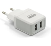 Сетевое зарядное устройство BYZ 2хUSB-А, 2.1А + кабель AM-microBM 1 м, белый, 23750-B36MW