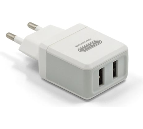 Сетевое зарядное устройство BYZ 2хUSB-А, 2.1А + кабель AM-microBM 1 м, белый, 23750-B36MW
