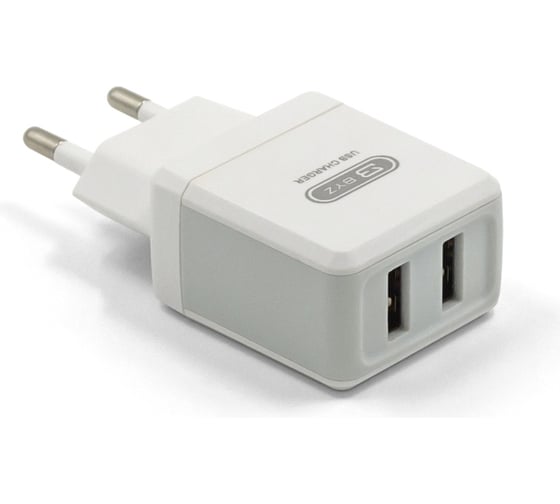 Сетевое зарядное устройство BYZ 2хUSB-А, 2.1А + кабель AM-Type-C 1 м, белый, 23750-B36TW