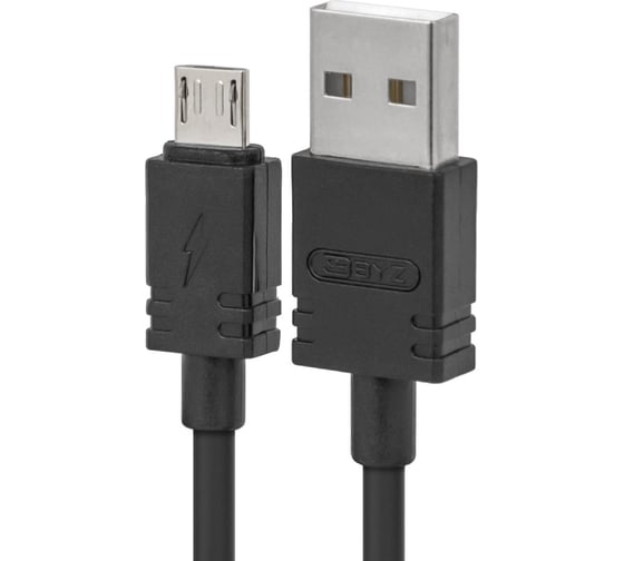 Сетевое зарядное устройство BYZ 1хUSB-А, 2.1А + кабель AM-microBM, 1 м, черный, 23750-A8SMBK