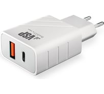 Сетевое зарядное устройство BoraSCO Power Delivery + QC 3.0, 18W, белое 38254