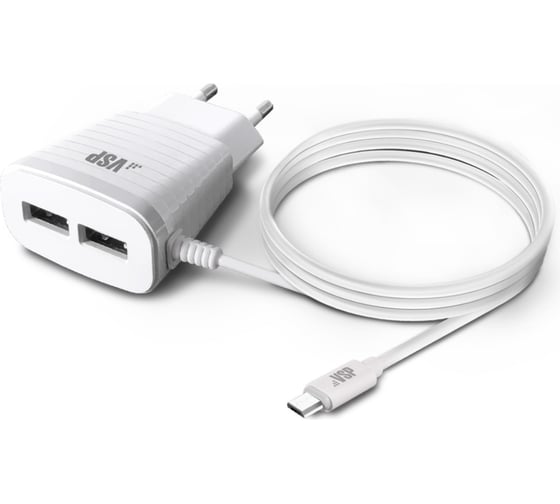 Сетевое зарядное устройство BoraSCO 2USB, 2,1A, micro USB, белое 38685 1
